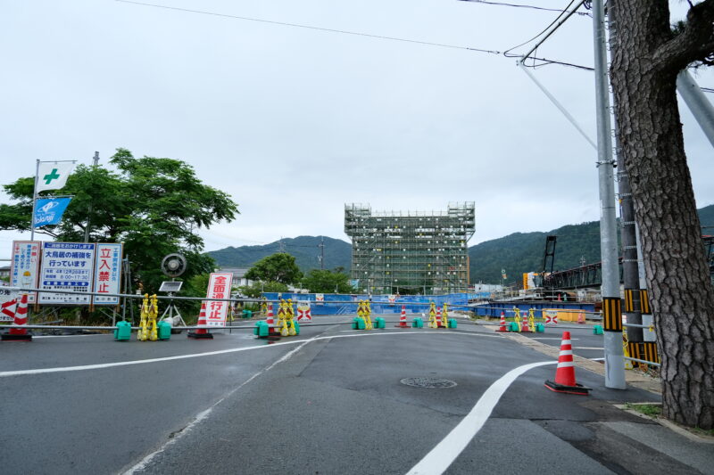 出雲大社宇迦橋大鳥居補強工事の様子