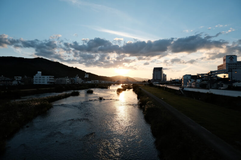 津山の夕日